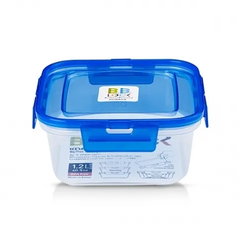 코멕스 비비락 간편보관용기 정사각 1200ml 블루 밀폐통 반찬통