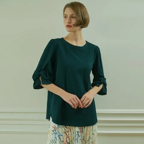 마르조 시어서커 블라우스 그린