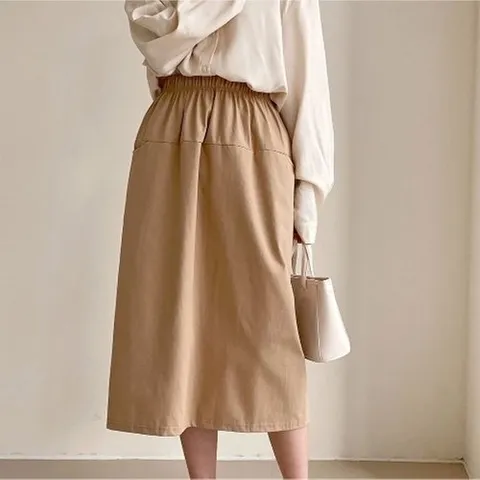 신상오픈런 KDK28드레키 여성 슬릿 긴치마 트임 밴딩 항아리18164041597559