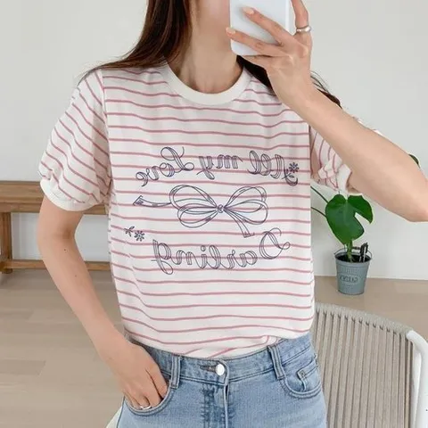 셀러허브 패션 여자 단가라 러블리 여름 티셔츠