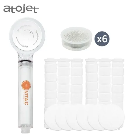 아토젯 [1년구성] 아토젯 비타C샤워기 (샤워기1+헤드필터6+바디필터6+비타볼6)