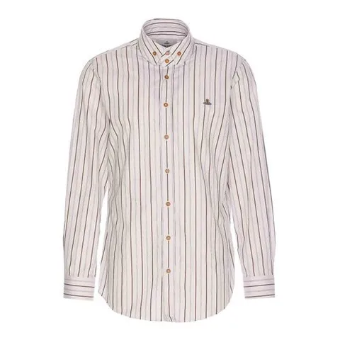 비비안웨스트우드 24FW 비비안웨스트우드   남성 스트라이프 코튼 셔츠 24010005W00VLC205 BEIGE BPG