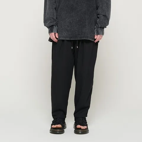 카고브로스 WIDE CROP COTTON PANTS (BLACK)
