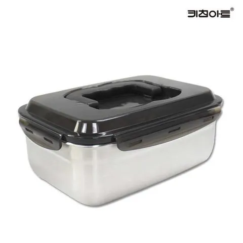 키친아트 다용도 스텐레스 밀폐용기 김치통 2.45L 1호 스텐보관용기