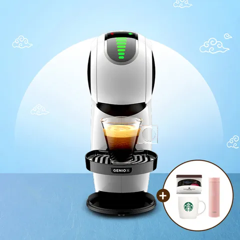 돌체구스토 커피머신 지니오S 터치 화이트 (굿즈 : 돌체구스토 캡슐 6p 틴케이스+카푸치노머그+ 써모스 스트레이트 텀블러)
