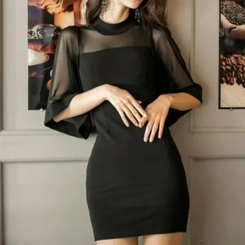 기타 호텔 호캉스 홀복 드레스 원피스 블랙 여자 미니 슬