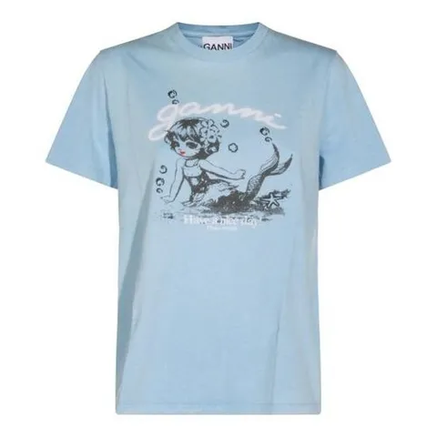 가니 26FW 가니 반팔 티셔츠 A1050238 326 SOFT CHAMBRAY DOM