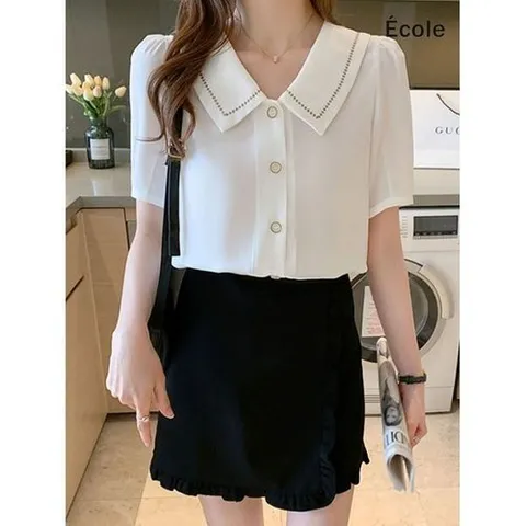에꼴드파리 바흐 퍼프 반팔블라우스F24WBB003Z_P322311758