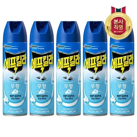 에프킬라 모기약 에어로졸 무향 500ml x 5개