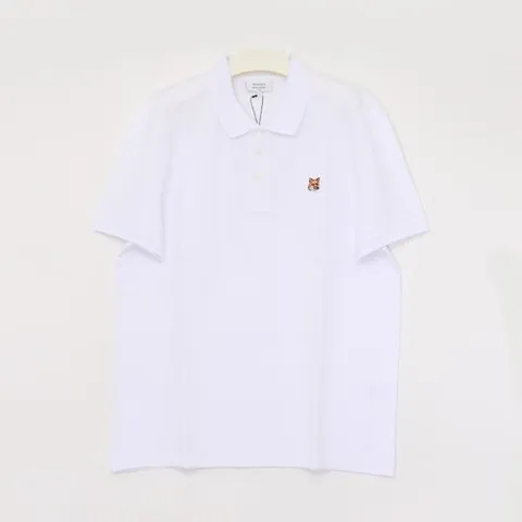 메종키츠네 25SS 헤드폭스 패치로고 카라 반팔 남성 PK티셔츠 LM00208KJ7002 P100