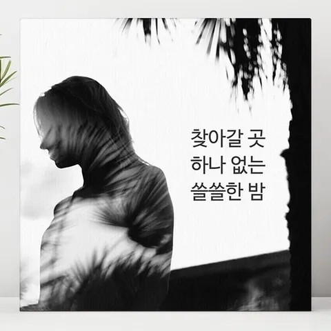 패션플러스 [유홍아트] 찾아갈 곳 하나없는 쓸쓸한 밤 글귀 액자 10호(45x45cm) (5709493A)