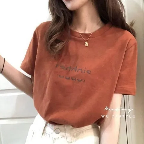 셀러허브 패션 [QNT60YY4_58]레터링 데일리티셔츠 캐주얼 라운드넥 심플