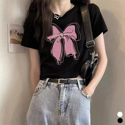 셀러허브 패션 [룽스_65]프린팅 세미 크롭티 크롭티 LM-0390 (49625054)