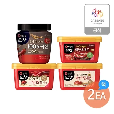 청정원 순창 고추장 1kg 4종 2개 골라담기