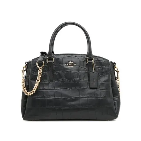 코치 와니백 크로커다일 세이지 블랙 토트 체인숄더백