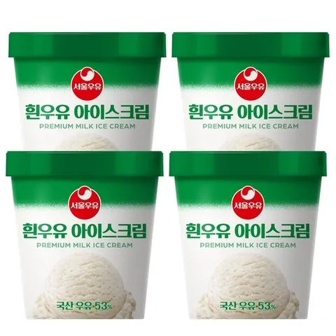 서울우유 [T]서울우유 흰우유 아이스크림 474mlx4개