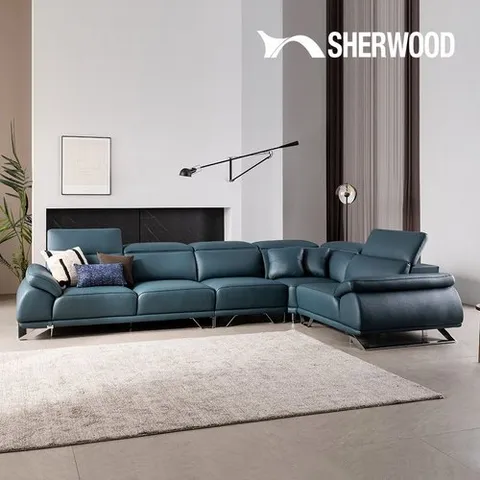 쉐우드가구 라온 8인용 코너형 아띠잔 내추럴 천연통가죽 기능성 소파 (전체 올가죽)