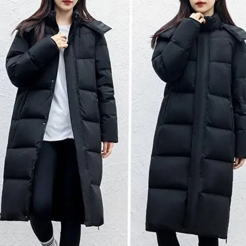 셀러허브 패션 [라일리여성의류] Rly 베이직 여성 롱 패딩 탈부착 여자 롱 패딩 후드 (45041021)