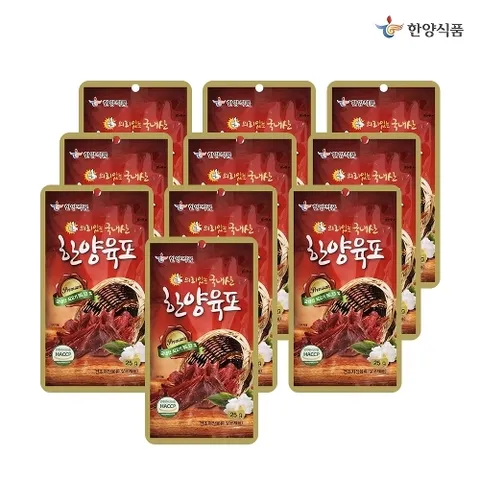 기타 한양식품 국내산쇠고기 한양육포 25g x 10개 대용량 안주 간식