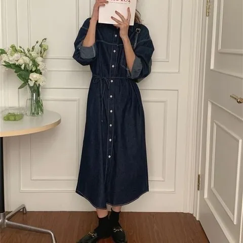 디에이치 로일 데일리 데님 롱 원피스_P328151464