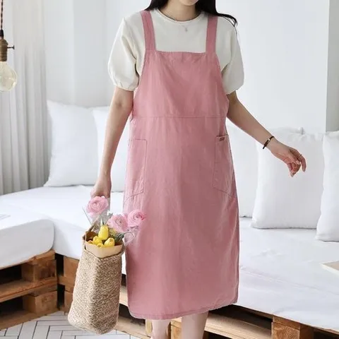 셀러허브 패션 여자 린넨원피스 9컬러 빅포켓 멜빵 롱원피스_4