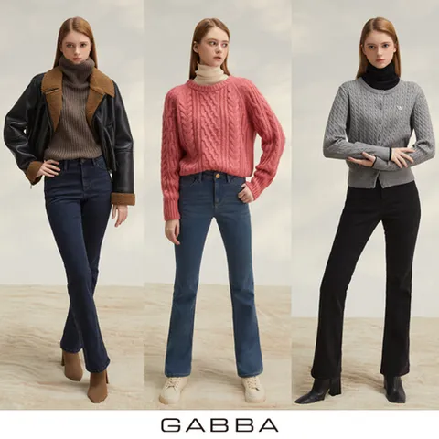 가바 여성 라이크라 더블웜 이중직 기모데님 3종