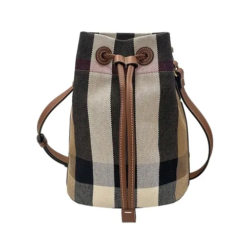 버버리 체크 스몰 버킷백/토프브라운/8084045