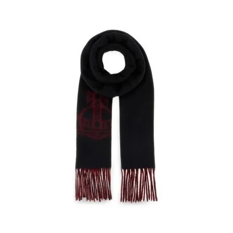 비비안웨스트우드 26FW 비비안웨스트우드 싱글 ORB 더블 페이스 머플러 81030006 W01MK N401 BLACK RED DOM