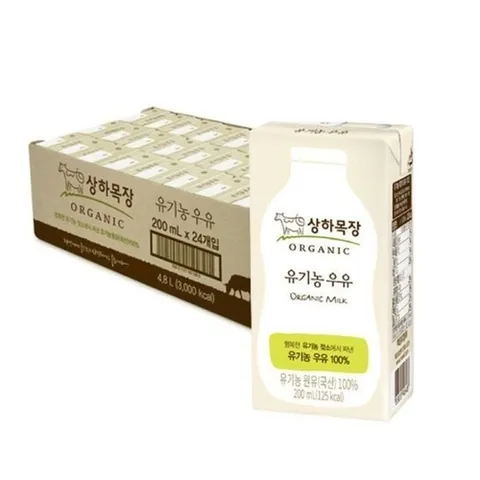 셀러허브 식품 상하목장 유기농 우유 200ml 24개 (47223993)