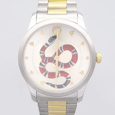 구찌 고이비토 중고명품 Gucci(구찌) YA1264075 126.4 G-타임리스 38MM 스네이크 금장 콤비 남성용 시계