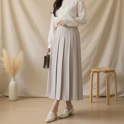 패션플러스 [다잇템] 여성 치마 아코디언 혁대 롱 봄여름용 (45904538)