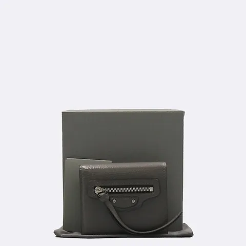 발렌시아가 고이비토 중고명품 Balenciaga(발렌시아가) 640111 15YOY 그레이 카프 네오 클래식 컴팩트 반지갑