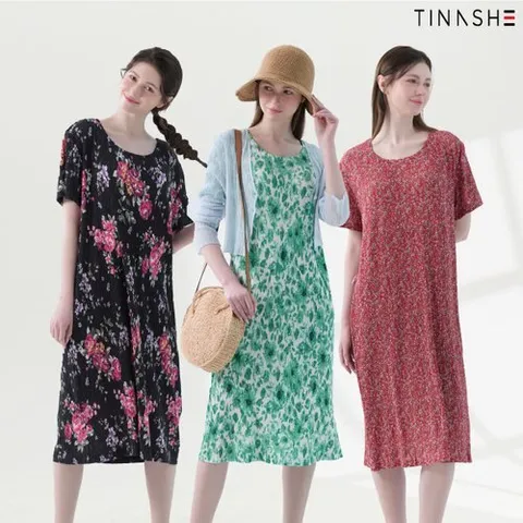 티나쉐 (25SS 신상) 티나쉐 플로럴 플리츠 원피스 3종 (L502)