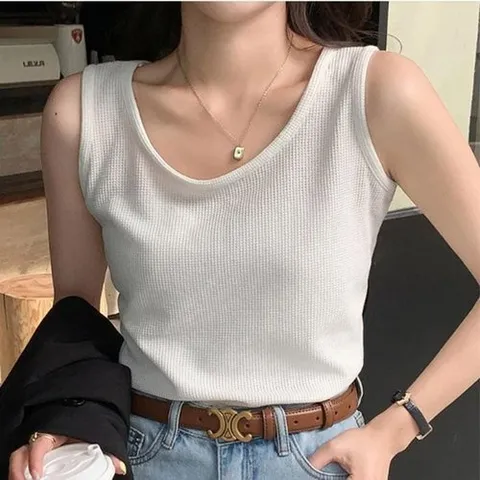 셀러허브 패션 여성 와플원단 민소매 1P 넓은 와플나시티 어깨끈 (51825745)