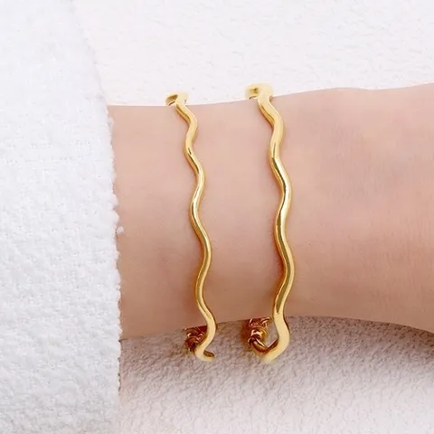 골드모아 여자 순금 팔찌 11.25g [유광 웨이브 뱅글]