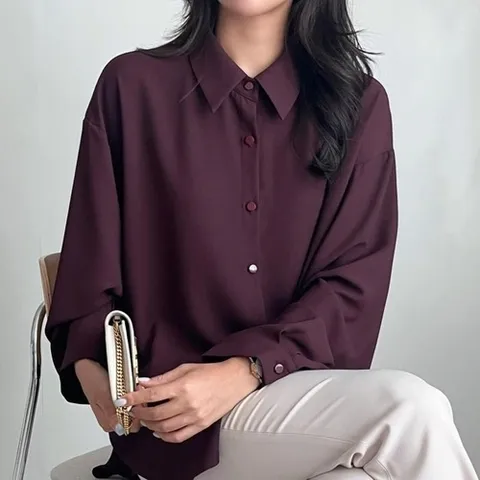 패션플러스 [다잇템] 여자 힙커버 출근룩 빅사이즈 큰사이즈 FW 셔츠 (40224065A)