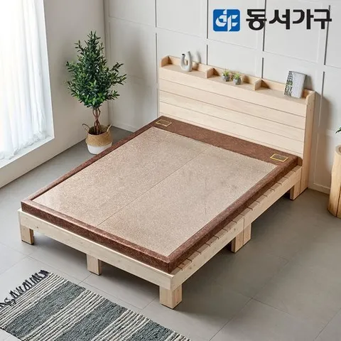 동서가구 휴랑 수납헤드 퀸 Q 편백나무 100 프레임 홍맥반석 고급 보료 돌침대 DF640425