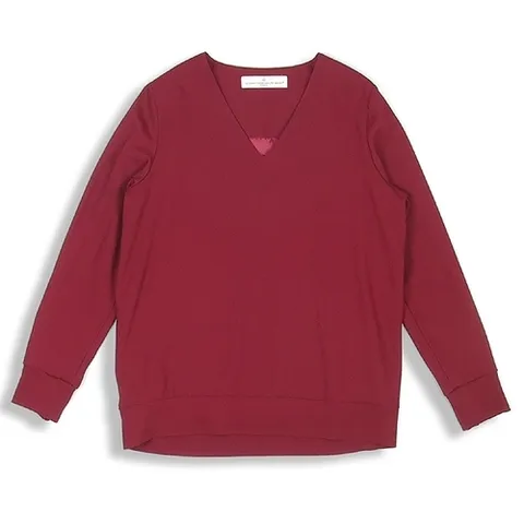 골든구스 고이비토 중고명품 Golden Goose(골든구스) 버건디 컬러 브이넥 여성용 긴팔 티셔츠 - S사이즈