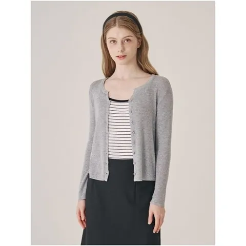 SOUP 리브드 트임 네크라인 카디건SB8GDF2_P403515014