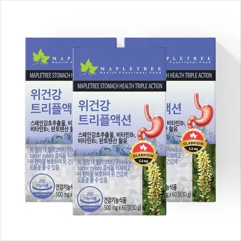 메이플트리 위건강 트리플액션 60정X3통 3개월분 감초추출물