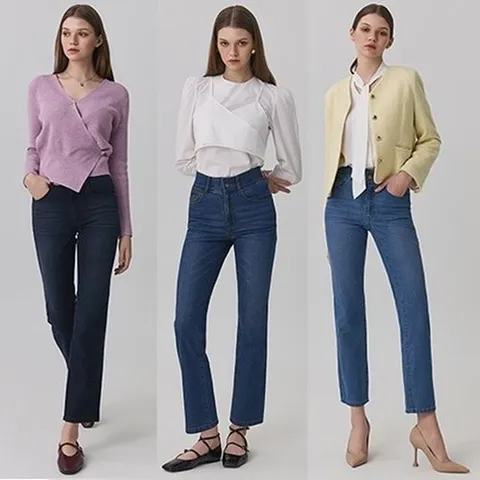 뱅뱅 25SS  봄 여성 라이크라 스트레이트 데님 3종_P391762699