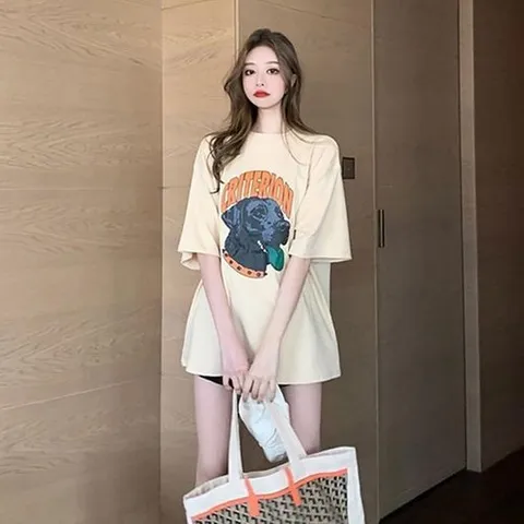 셀러허브 1 [XBFG0MK0]여자 10대 학생 캐주얼 오버핏 유니크프린팅 (15813463)