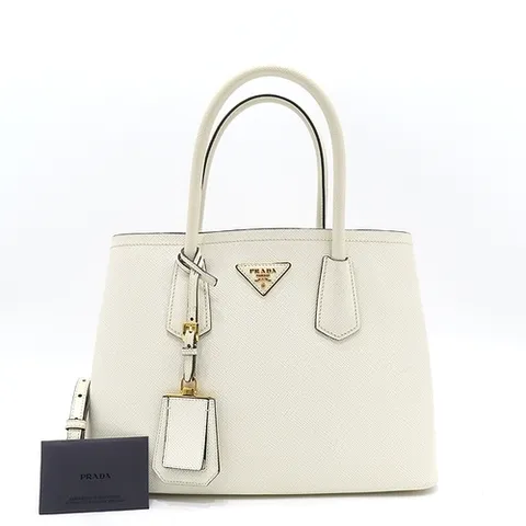 프라다 중고명품 사피아노 두블레 금장 삼각 로고 장식 토트백 + 숄더 스트랩 57701wp