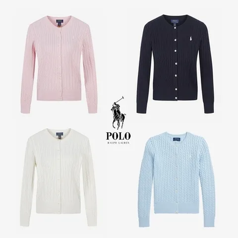 폴로 폴로 꽈배기 니트 걸즈 가디건 케이블 니트 가디건