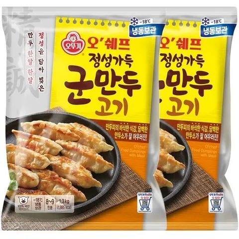 기타 [T]오뚜기 오쉐프 정성가득 군만두 (1.3kg) x 2봉