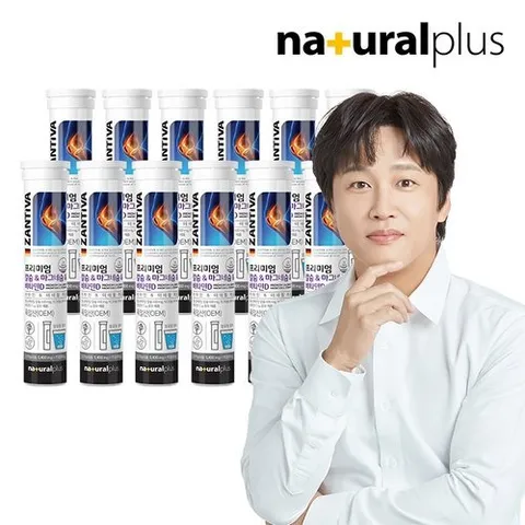 내츄럴플러스 [T]잔티바 발포 칼슘 마그네슘 비타민D 15정 12통(180일분)