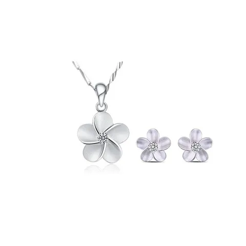 엘스쥬쥬 NE38 Silver 실버 매화 목걸이 귀걸이 세트