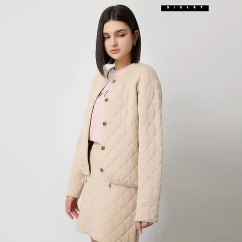 시슬리 시슬리 퀼팅 코튼 니트 가디건 SAKC01511