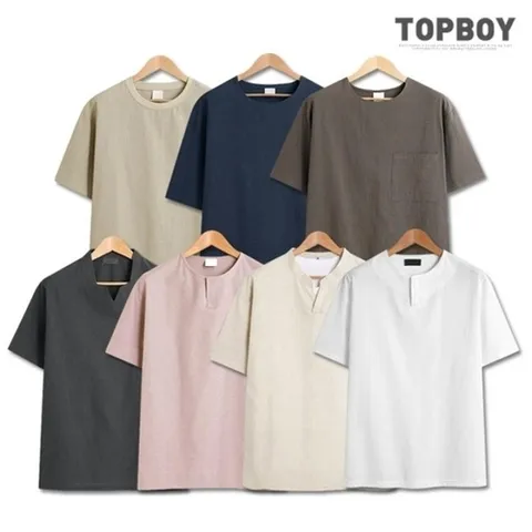 TOPBOY 여름 린넨 반팔티셔츠 7종 모음 BTBS707_P063688054