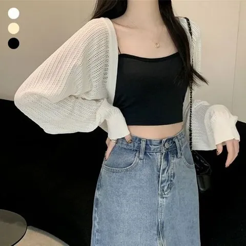 비틀버드 여성 여름 얇은 소재 펀칭 볼레로 URK325_P360890548